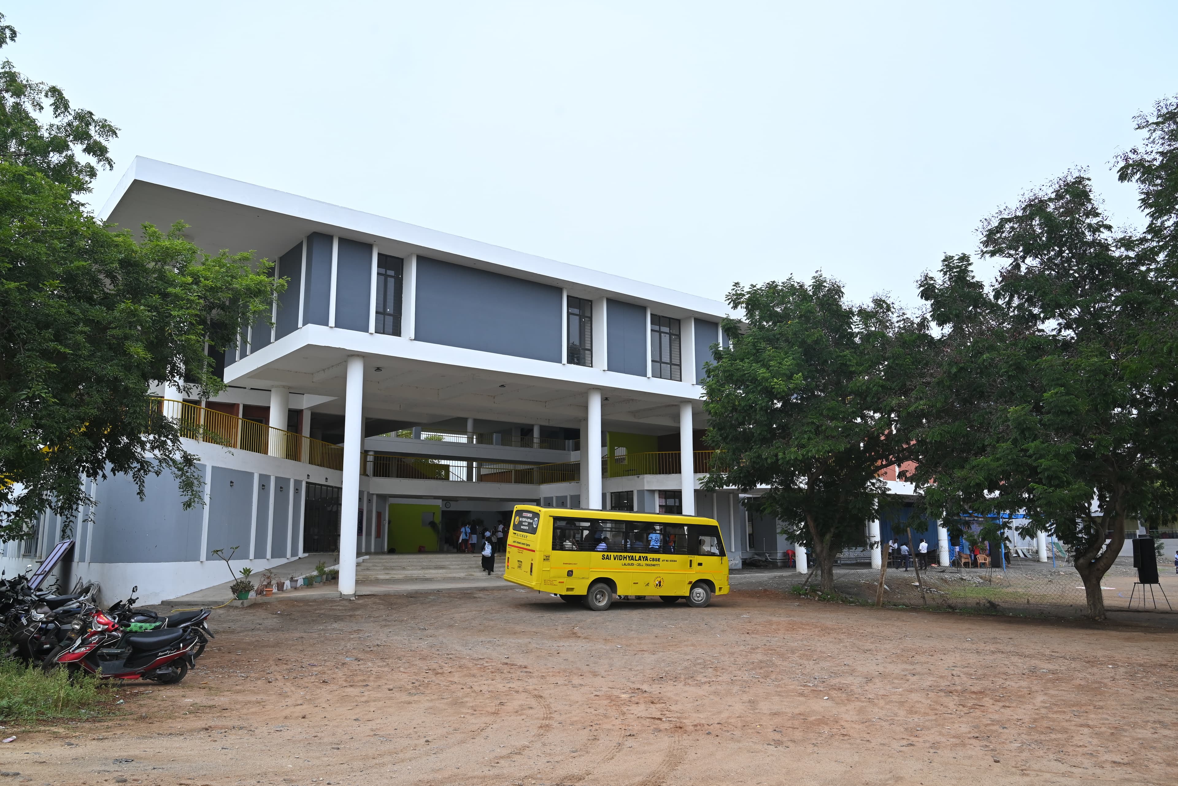 Students boarding school bus